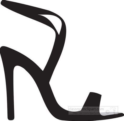 Fashion Clothing Clipart Womans High Heel Sandle With Strap Vector Clipart Image
