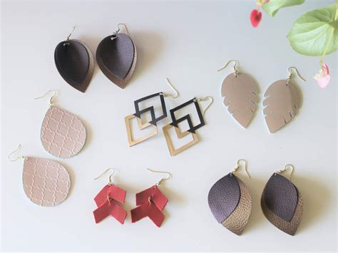 Diy Leather Earrings And Free Cut File Sew Simple Home
