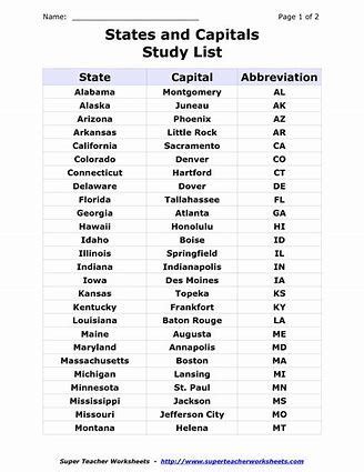 If you're looking for a list of u.s. Image result for alphabetical list 50 states and capitals ...
