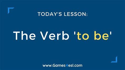 An Esl Powerpoint To Teach The Verb To Be Includes Present Tense Be