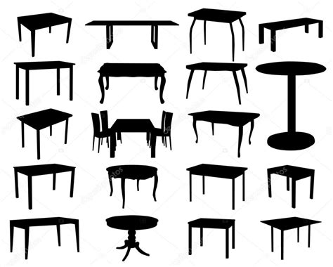 Table Silhouettes Set Of Table Silhouettes — Stock Vector © Orfeev