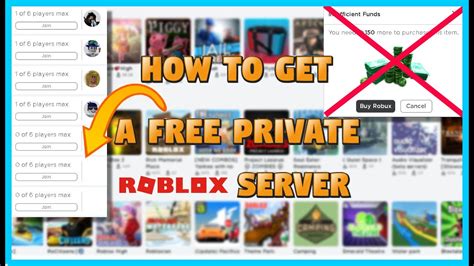 How To Get A Free Private Server On Any Roblox Game With Link Youtube