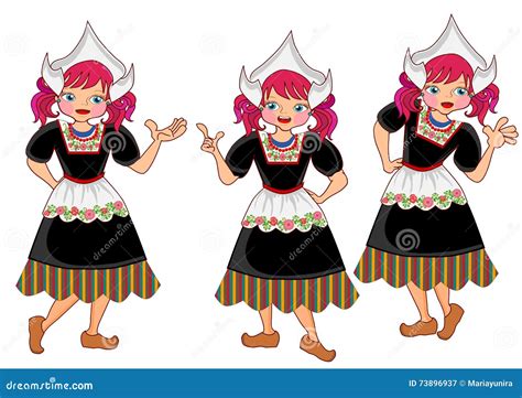 Dutch Lady Cartoon Set Stock Vector Illustration Of Concept 73896937