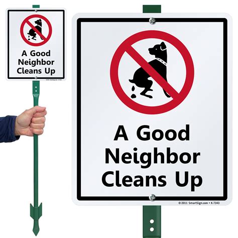 Dog Poop Sign A Good Neighbor Cleans Up Sign