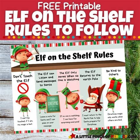 Elf On The Shelf Rules Free Printable For Christmas