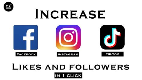 Increase Instagram Tik Tok Facebook Likes And Followers In 1 Click