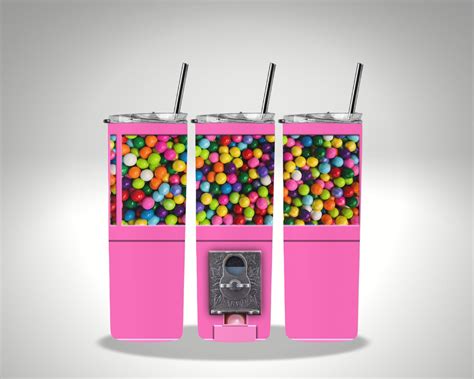 Pink Bubble Gum Machine Tumbler Bubble Gum Gum Candy 20 Etsy