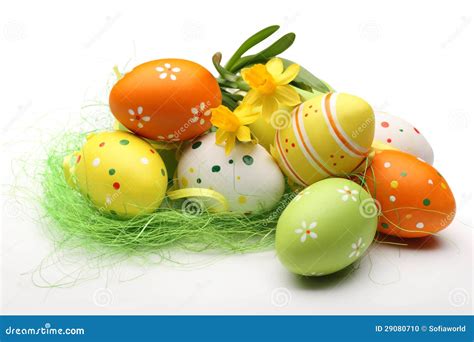 Daffodils And Easter Eggs Stock Photo Image 29080710