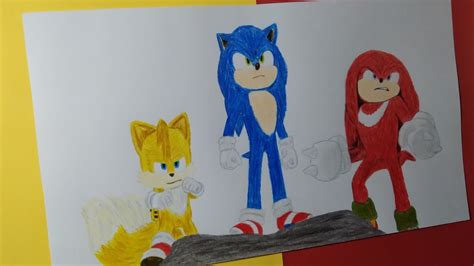 C Mo Dibujar A Sonic Knuckles Y Tails Sonic La Pel Cula How To Draw Sonic Knuckles And