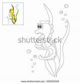 Seahorse Seaweed sketch template