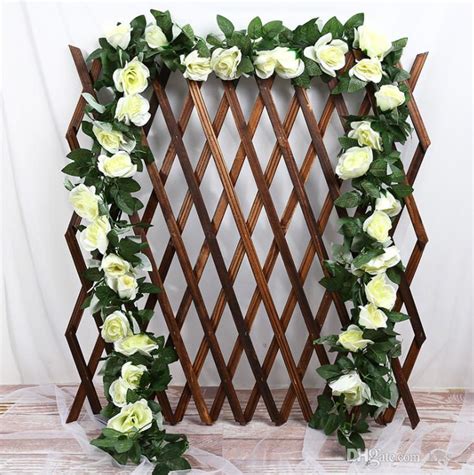 230cm Fake Silk Roses Ivy Vine Artificial Flowers With Green Leaves For
