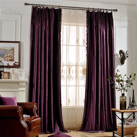 European Luxury 6 Color Velvet Curtains For Living Room Solid Color