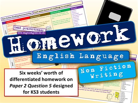 English Homework Teaching Resources