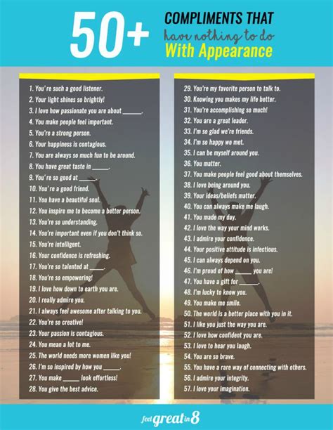 50 Compliments That Have Nothing To Do With Appearance Feel Great In