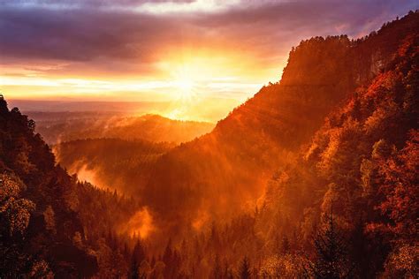 Epic Autumn Sunset Mountain Photograph By Cross Version Fine Art America