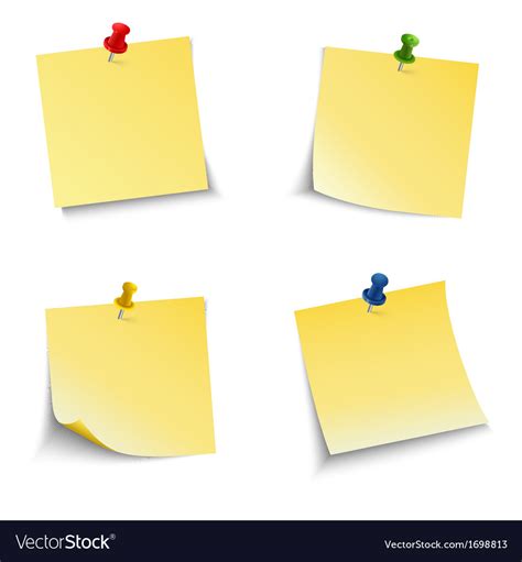 Note Paper With Push Pin Royalty Free Vector Image