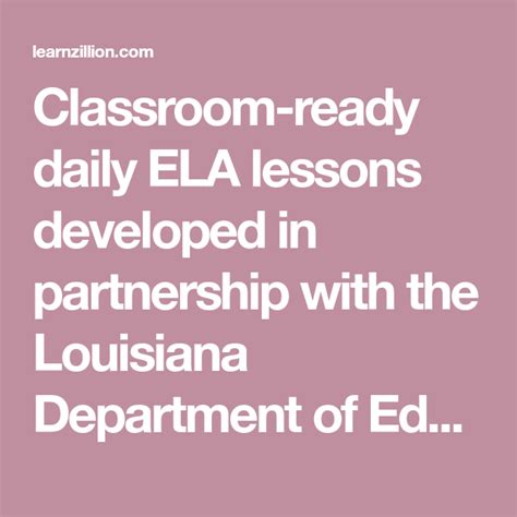 Classroom Ready Daily Ela Lessons Developed In Partnership With The