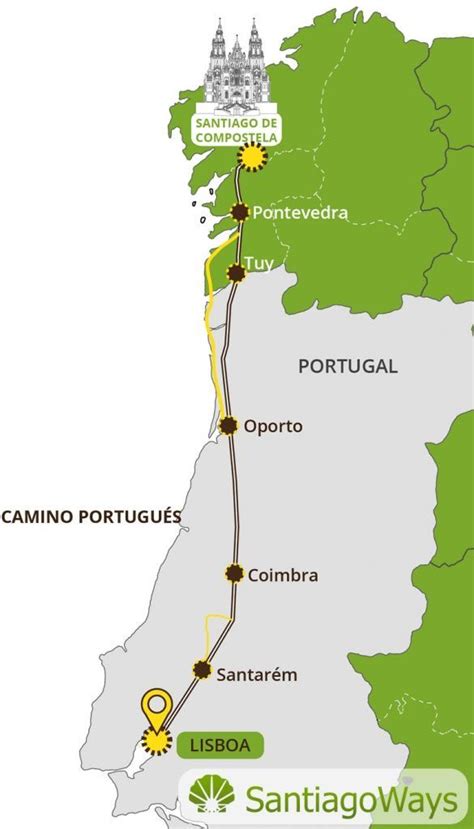 Mapa Camino Portugués Camino De Santiago Santiago De Compostela