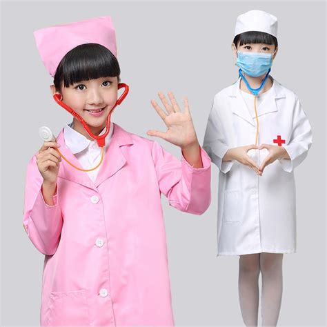 Cosplay Costume Kids Doctor Costume Nurse Uniform With Hat Mask