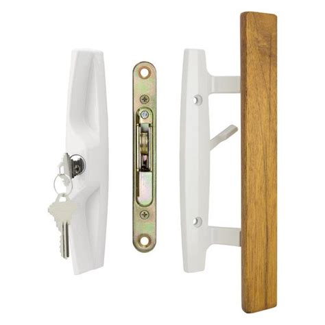Lanai Sliding Glass Door Handle Set With Lock Keyed Oak Wood Pull