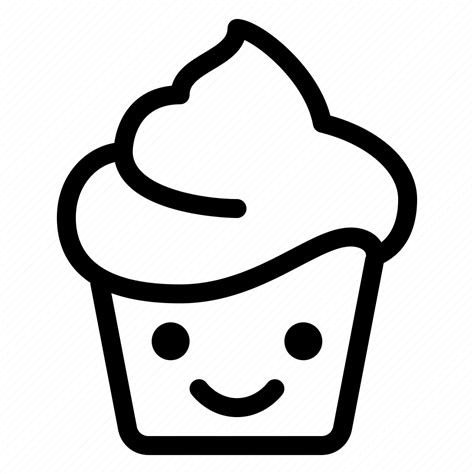 Kawaii Cupcake Icon Download On Iconfinder On Iconfinder