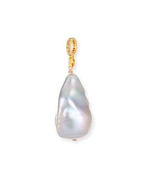Margo Morrison Baroque Pearl And Diamond Pendant Neiman Marcus