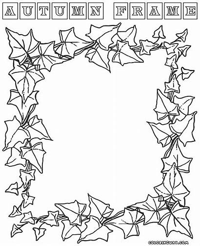 Frame Coloring Pages Leaves Autumn Colorings
