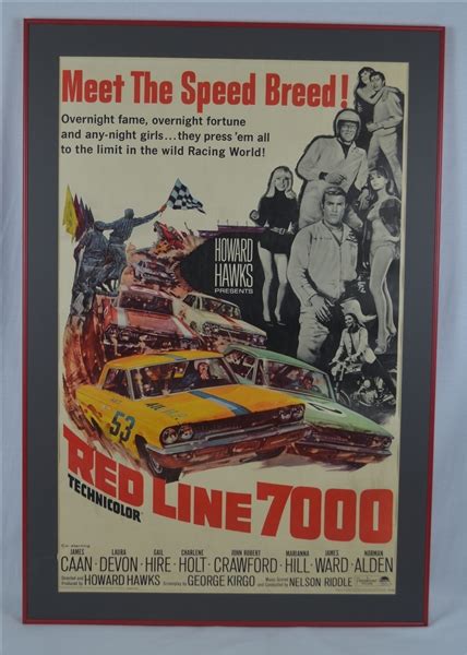 Lot Detail Vintage 1965 Red Line 7000 Original Movie Poster