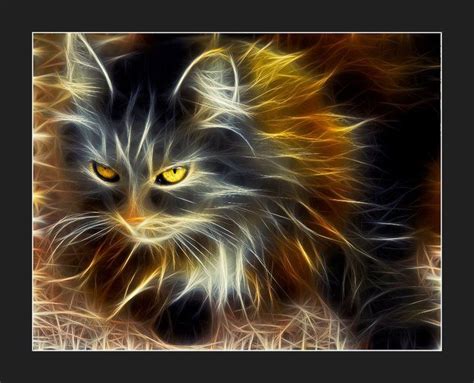 Mystic Cat Cat Art Animal Art Fractal Art