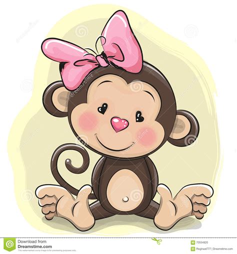 Cute Cartoon Monkey Stock Vector Illustration Of