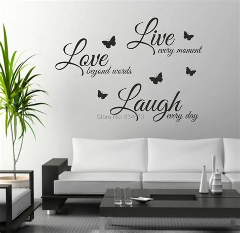 Live Laugh Love Quote With Butterflies Wall Art Stickers Wall Decal