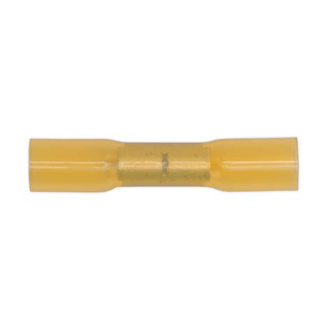 Heat Shrink Butt Connector Terminal Ø68mm Yellow Pack Of 50 Sealey