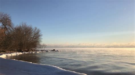 Icy Lake Michigan At Sunrise Youtube