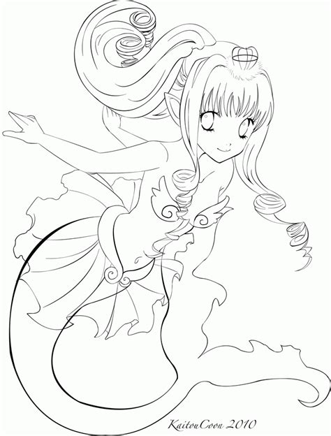 Anime Blue Mermaid Coloring Pages That Are Freean Coloring Home