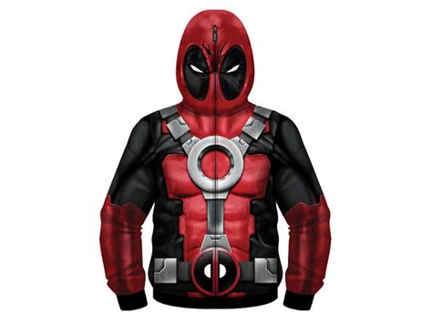 Marvel Deadpool Full Zip Costume Hoodie Size Xxl