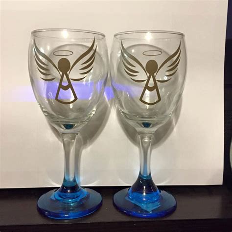 Blue Angel Wine Glasses By Tappsshirtoutlet On Etsy Wine Glasses Wine Wine Glass