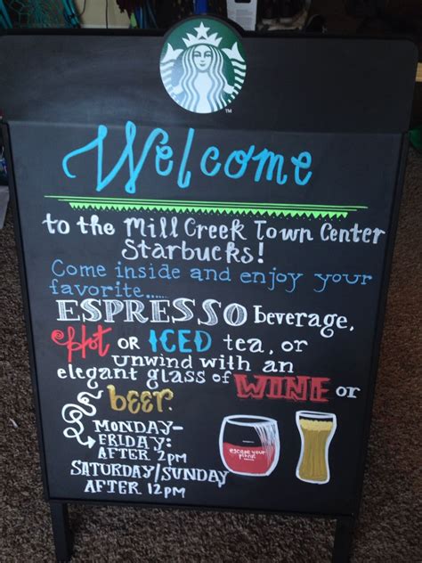 Starbucks Coffee Chalk Art Sign Chalk Art Signs Chalk Typography