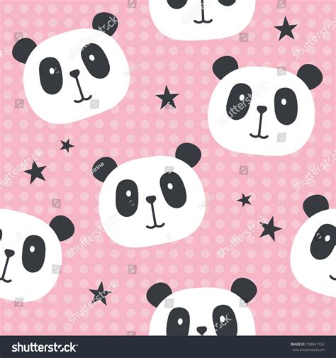 Muzzle Pandas Stars Hand Drawn Backdrop 库存矢量图（免版税）708041152 Shutterstock
