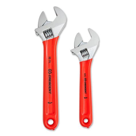 Crescent 6 In And 10 In Adjustable Wrench Set Ac2610cvs The Home Depot