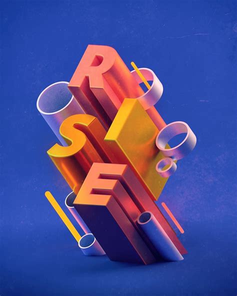 3d Typography Poster