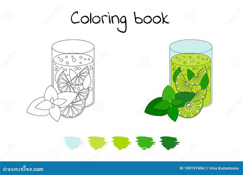 Libro De Colorear Para Los Niños Ilustración Del Vector Limonada Con L