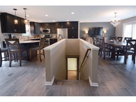 Love This Home Layout Open Kitchen And Dining Room With Stairs In