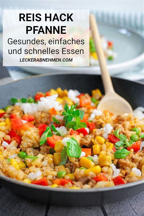 Gesunde Hackfleischpfanne mit Reis und Gemüse