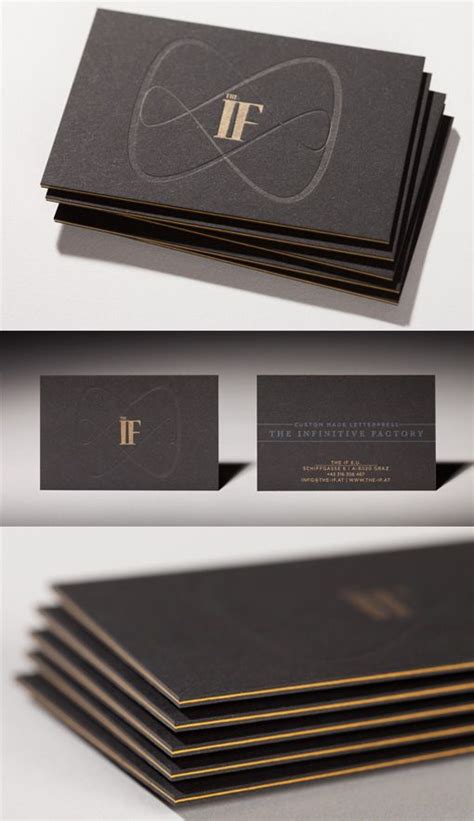 Sleek Black Edge Painted Letterpress Business Card Design Design Typo