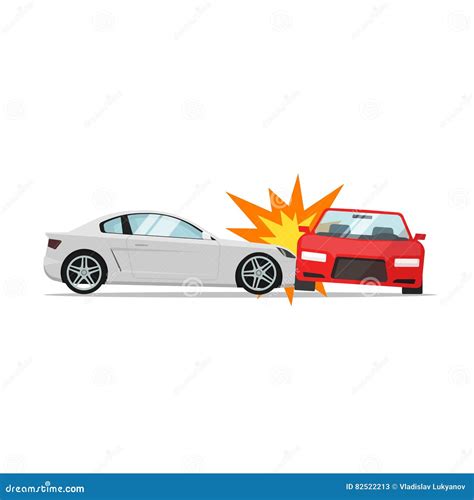 Two Car Crash Vector Illustration Car Accident Concept