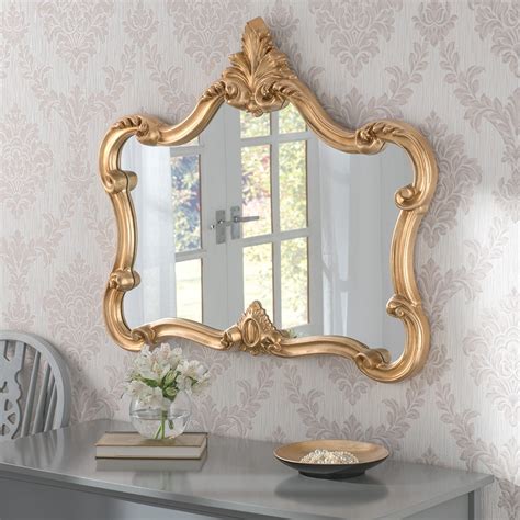 Crested Large Decorative Ornate Framed Wall Mirror Gold £16500