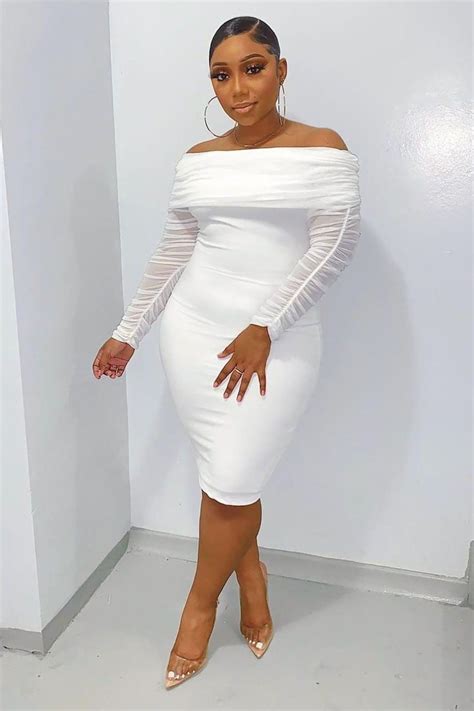 Take Me On A Dinner Date Dress Off White All White Party Dresses White Dress Party Classy