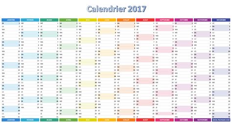 Calendrier 2017 Simple