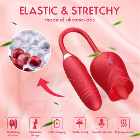 Oral Sex Clit Licking Rose Vibrator G Spot Telescopic Dildo Adult Toys For Women Ebay