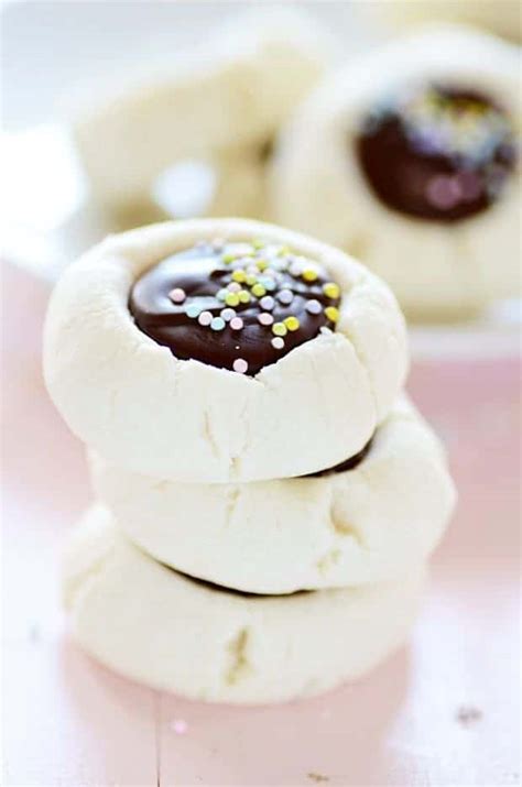 Chocolate Filled Thumbprint Cookies Recipe Something Swanky